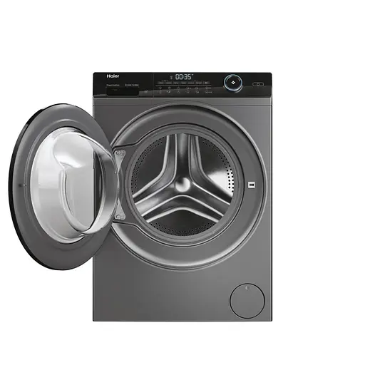 Стирально-сушильная машина Haier фронтальная 8(5) кг 1400 A 46 см дисплей пара инвертор люк черный прямой привод серебристый - фото 3