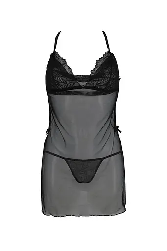 Рубашка Passion DELIENA CHEMISE XXL/XXXL black стрінги із заниженою талією - фото 3