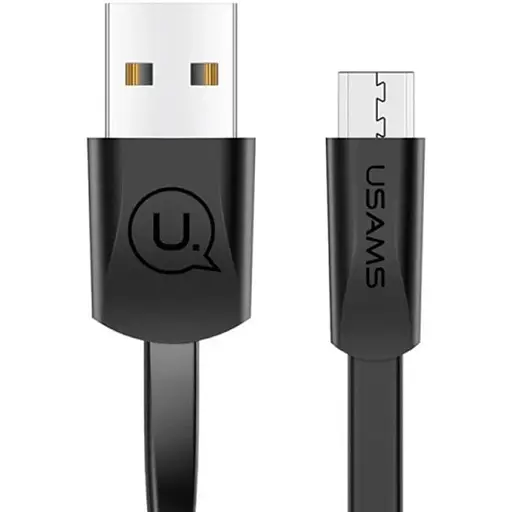 Кабель Usams SJ201 U2 Micro Flat Data Cable 1.2 м Черный