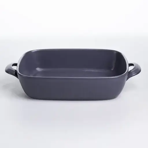 Форма для випікання Yiwu порцелянова з ручками прямокутна 23х17х5 см посуд для духовки запікання кухонний прямокутний чорний KS-644 - фото 1