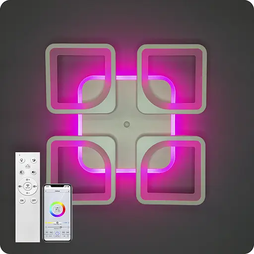 Люстра світлодіодна 517 Light 3color з пультом 96Вт Білий (01721) - фото 11