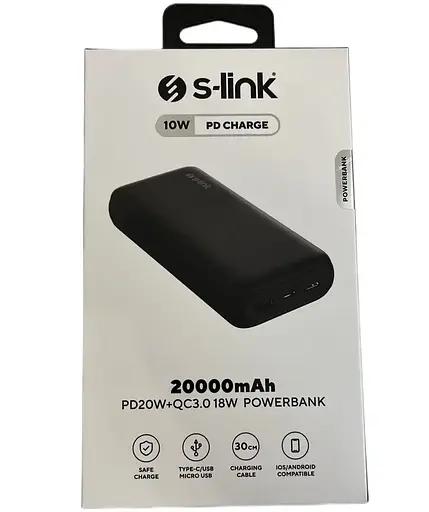 Повербанк S-link PD20W+QC 3.0 Black - фото 4
