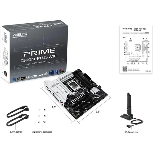 Материнська плата Asus Prime Z890M-PLUS WIFI s1851 Z890 4xDDR5 M.2 HDMI DP Wi-Fi mATX - фото 2