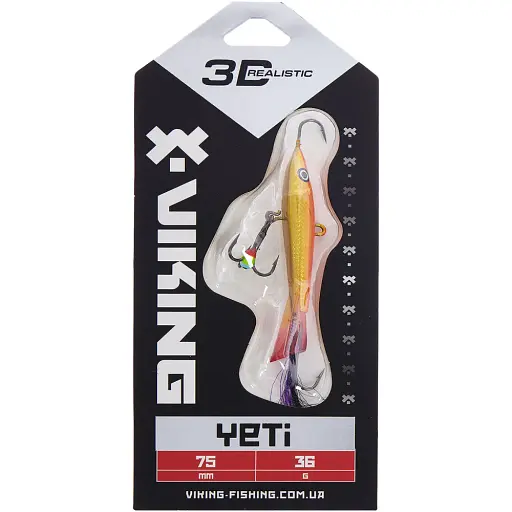 Балансир Viking Fishing Yeti Ice Jig 75mm 36.0g #8 Candle Flame - фото 2