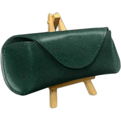 Кожаный чехол для очков BlankNote Краст с клапаном на магните Зеленый  - фото 1