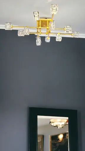 Светодиодная люстра Хрусталь 8821 (Золотистая) на 12 плафонов - фото 3