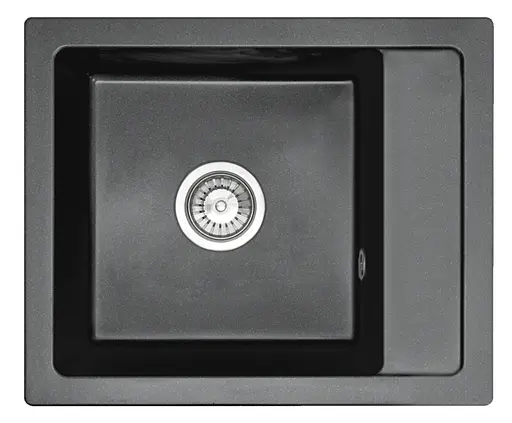 Кухонна мийка гранітна Rea Rino black плямисту ZLE-00104, Чорний - фото 5