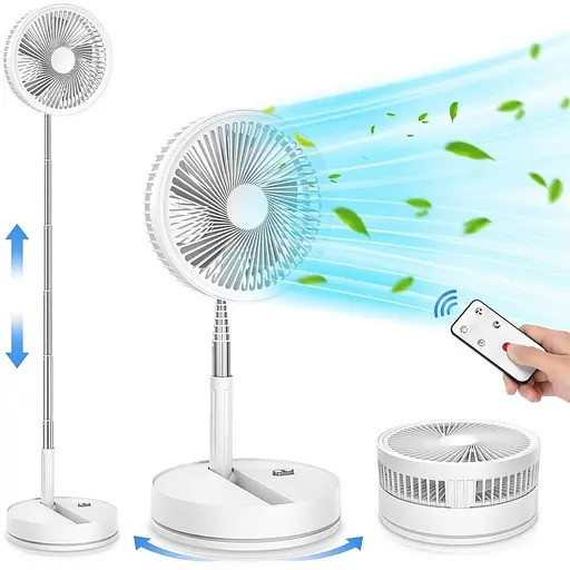 Складаний телескопічний вентилятор із 4-годинним таймером 4 швидкості з пультом