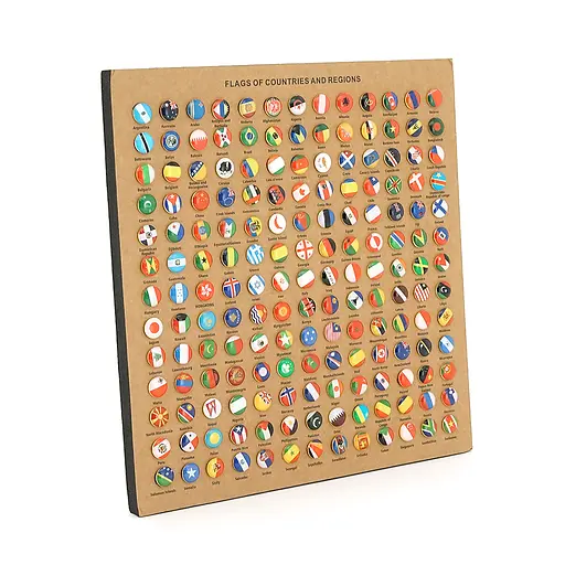 Пазл "Прапори країн світу" 291 кнопка/прапор пробкова дошка (220*210*17 мм) - фото 3