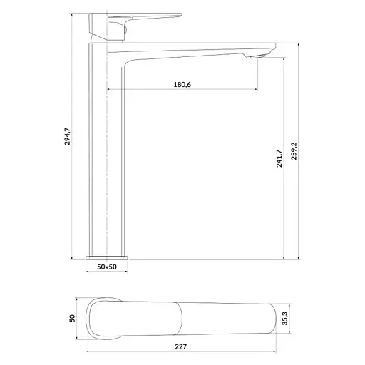 Смеситель для умывальника Cersanit Larga S951-392 высокий однорычажный Хром 30412 - фото 2