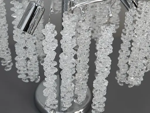 Настольная лампа Глициния хром хрустальные подвески 3 лампы - фото 3