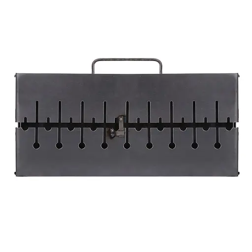 Розкладний розбірний мангал валіза дворівневий на 10 шампурів, Wood&Steel Чорний 82023 - фото 5