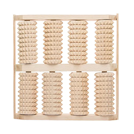 Масажер для ніг дерев'яний зубчастий на 8 роликів для двох ніг 25.5х25.5х5 см, Woodly 84980 - фото 6