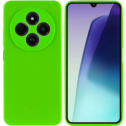 Чохол Lakshmi Silicone Cover Full Camera AA для Xiaomi Redmi 14C/Poco C75 Салатовий/Neon Green - фото 3