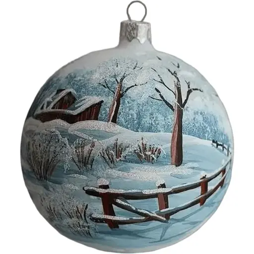 Ялинкова прикраса Санта Шоп Будинок на пагорбі скло (7806723367559)