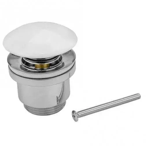 Донний клапан Frap F62-8, автомат, з білою керамічною кришкою, 1 1/4", білий, Білий - фото 1