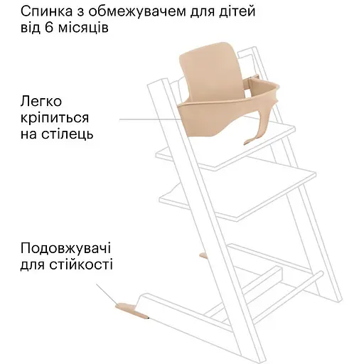 Спинка з обмежувачем Stokke Baby Set 2 для стільчика Tripp Trapp (650001) - фото 3