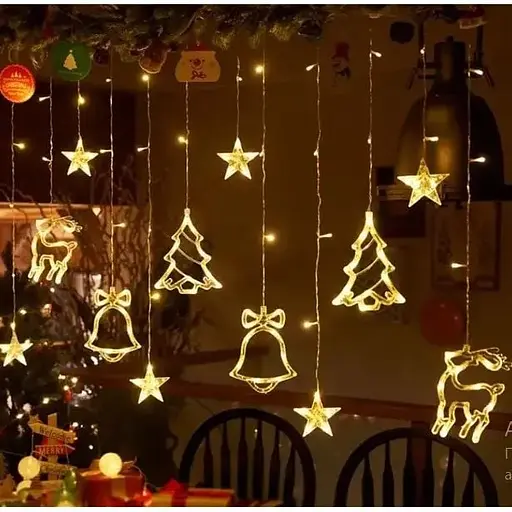 Гирлянда светодиодная штора LED Technology Рождественская 138 led 2.5 м ширина Warm White