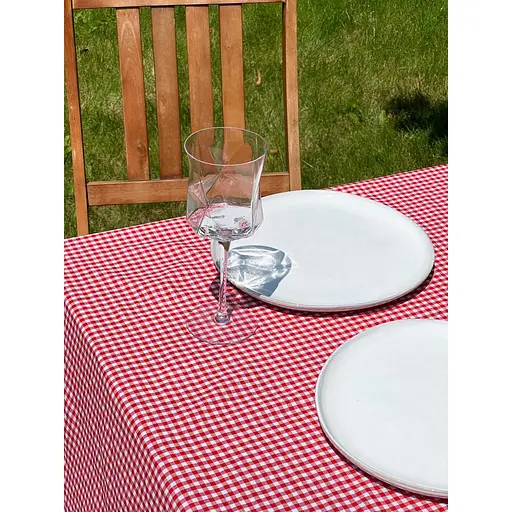 Скатертина в клітинку для столу Зефір 130х100 см (+ 2 серветки 30х40) Червона - фото 5