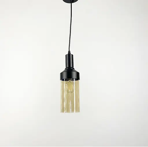 Світильник Loft в чорному каркасі Line.F Колір плафона Янтарний - фото 4