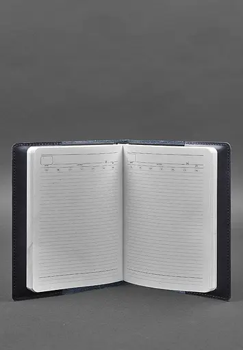 Шкіряна обкладинка для блокнота 6.0 (софт-бук) синя - фото 5