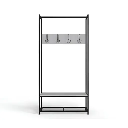 Вешалка напольная Ferrum-decor Трелис 13 180x90x38 черный ДСП Белый 16мм (FRD-104325)