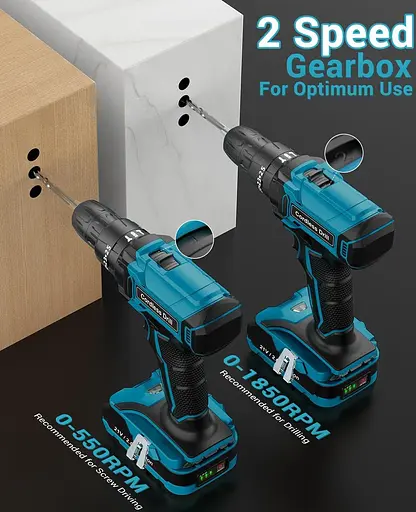 Набір акумуляторних дриль MHPRO 21 В, акумуляторний перфораторний дриль з 2 батареями 2000 мАг, крутний момент 25+3 - фото 7