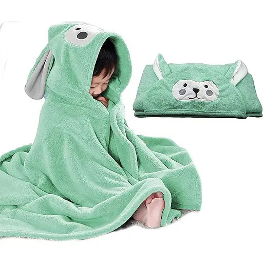 Дитячий рушник - куточок з капюшоном мікрофібра 140*70 см Оливковий - фото 2