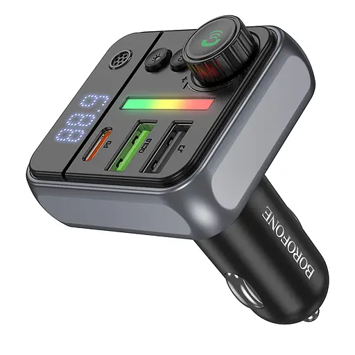 АЗП з FM-модулятором BOROFONE BC50 Ascenso PD20W+QC3.0 car BT FM transmitter Black - фото 3