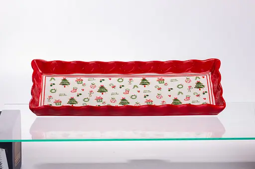 Блюдо сервировочное новогоднее для закусок Yiwu Merry Christmas 36.5×13×3 см CR-1-16  - фото 3