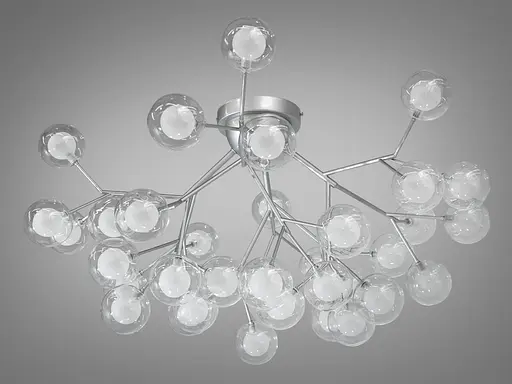 Унікальна, модна люстра "Світлячок", на 36 ламп, колір хром сатин - фото 2