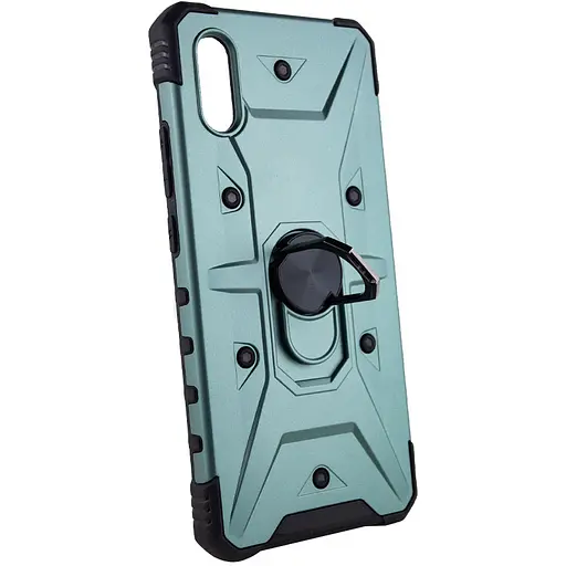 Ударопрочный чехол Epik Pathfinder Ring для Xiaomi Redmi 9A Зеленый / Green - фото 2