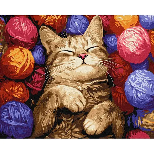 Картина по номерам "Кот в клубочках" ©art_selena_ua Идейка KHO6710, 40х50 см - фото 1