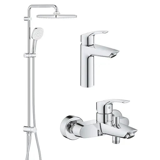 Набор смесителей Grohe Eurosmart 3 в 1 для ванной UA123246R1 Хром - фото 1