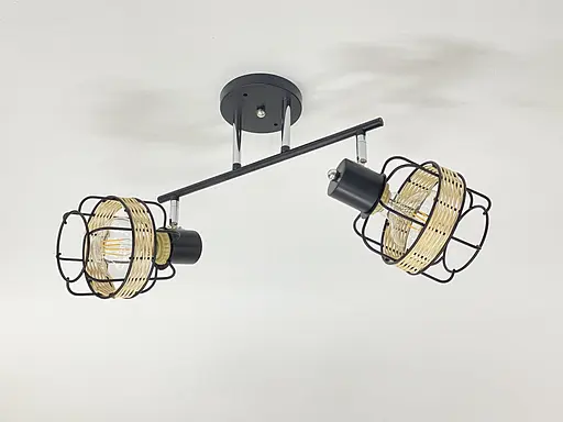 Стельова люстра на 2 плафони 91180K/2 чорний+хром