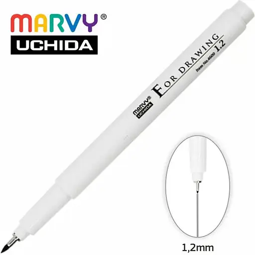 Мульти-лайнер Marvy 1.2 мм чорний 4600-S  - фото 2