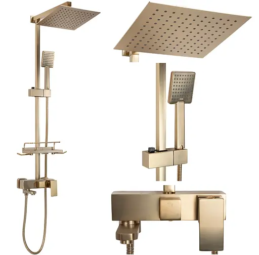 Душова система Rea Jack Brushed Gold з виливом REA-P7050, Золотий - фото 3