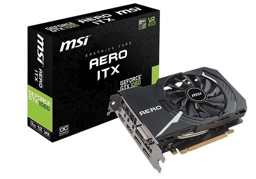 Видеокарта GeForce GTX 1060 3GB MSI Aero ITX OC (GTX 1060 AERO ITX 3G OC) Б/У - фото 1