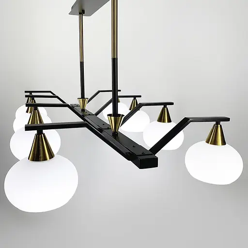 Люстра на 8 белых плафонов в черном корпусе 100 см Ст. ZL 710/8 | Line F - фото 3