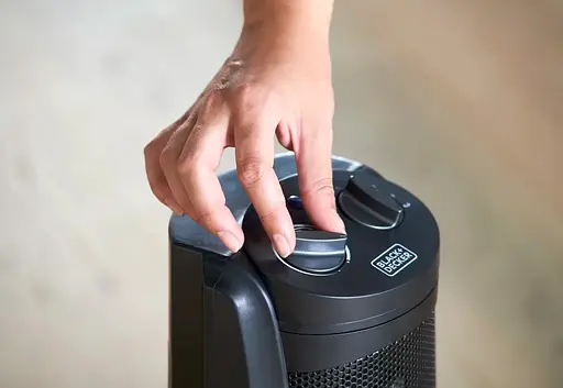 Тепловентилятор BLACK+DECKER 2,0 кВт, площадь обогрева 20 кв.м., напольный, черный (BXSH2002E) - фото 5