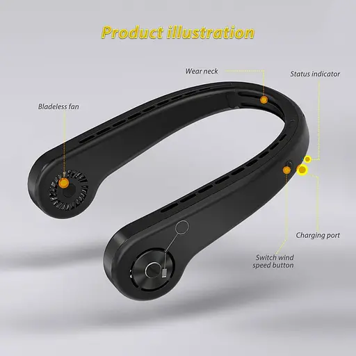 Портативний шийний вентилятор USB - фото 6
