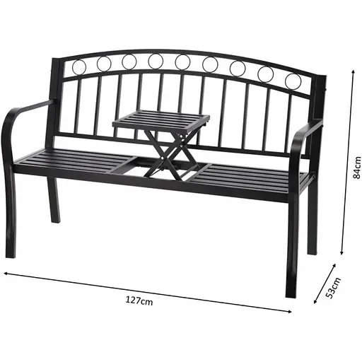 Скамейка садовая Chomik Garden Line DUO с раскладным столиком - фото 5