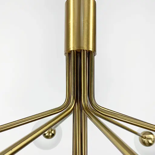 Элегантная латунная люстра на 9 матовых плафонов Line.F J 061/9 - фото 2