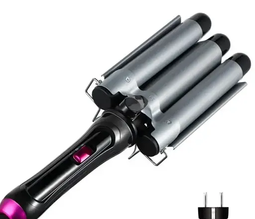 Тройная плойка Domotec MS-481B три волны для создания волн и локонов 3 Barrel Hair Curler 97 Вт Черная - фото 1