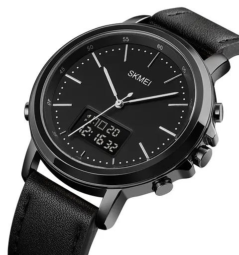 Чоловічий спортивний наручний годинник Skmei 1652 (Чорні з чорним) - фото 2