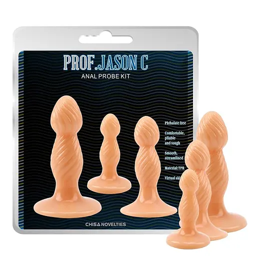 Набір анальних пробок Prof. Jason C Anal Probe Kit 3 шт. (тілесний)