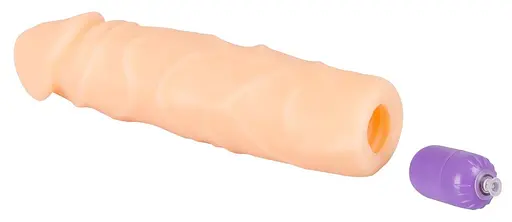 Насадка на пенис Nature Skin Sleeve With Bullet 19 см телесный - фото 5