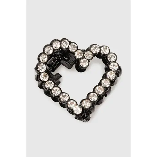 Заколка-краб 3-6,1-18 Сердце Черный (2000990451279А) - фото 1