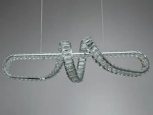 Подвесная люстра Diasha LED хром 84 Вт пульт - фото 3