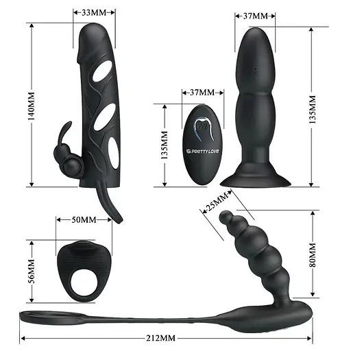 Набір секс іграшок Pretty Love Master Hunter 4 шт. чорний - фото 10